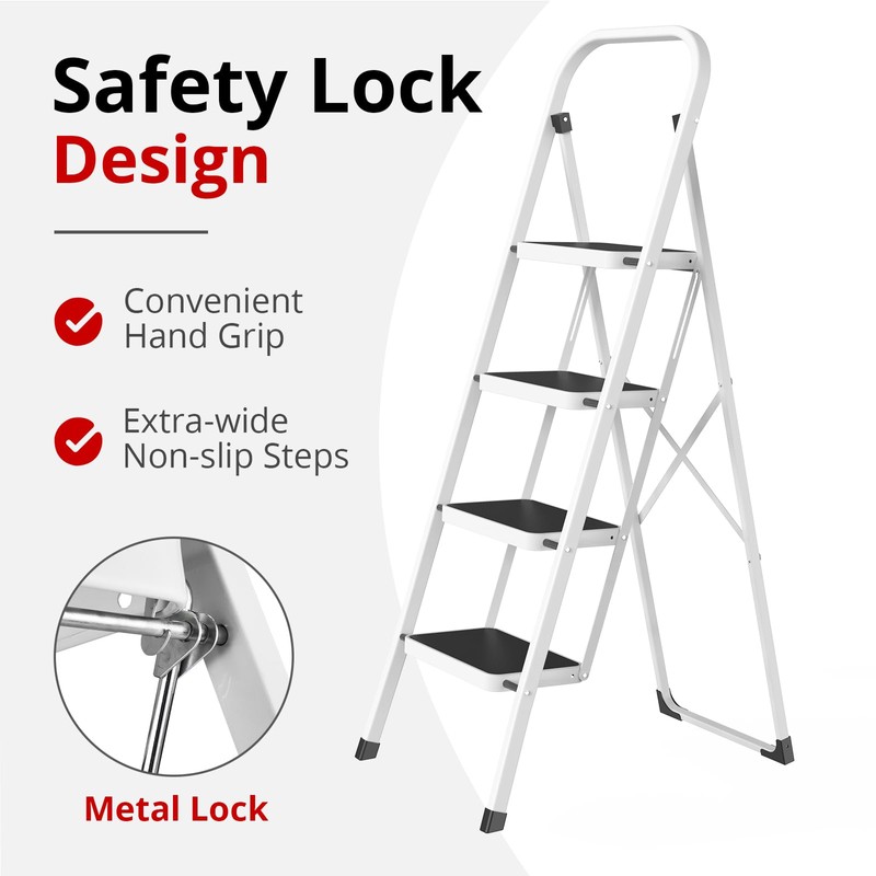 HBTower Step Ladder Folding Step Stool Step Ladder, Step Stool