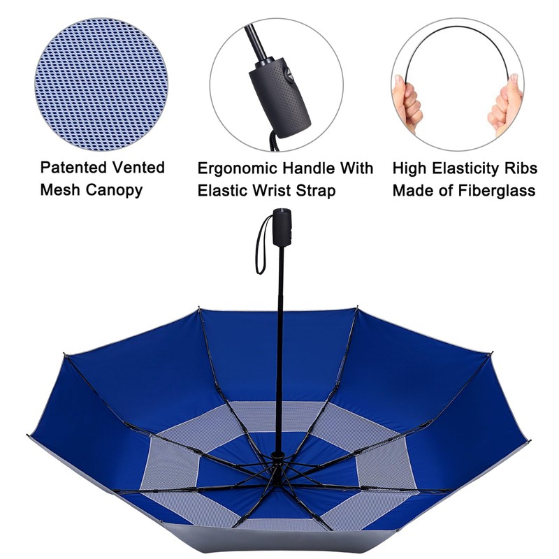 G4Free UPF 50+ UV Protection Travel Umbrella 46 Inch Windproof