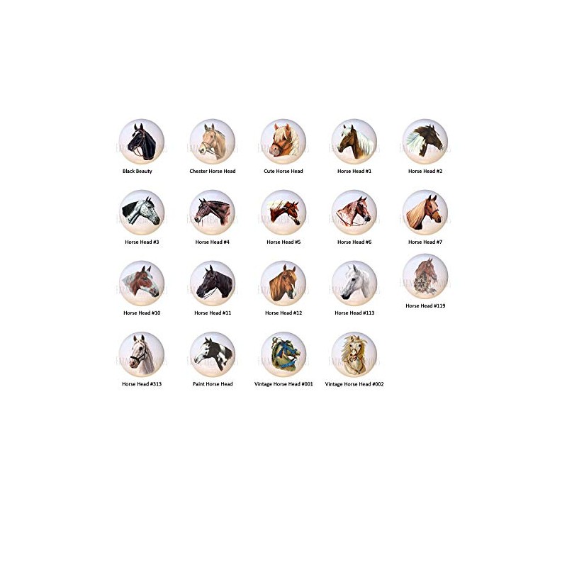 Horse Heads Equine Equestrian DECORATIVE Drawer Pulls Dresser KNOBS