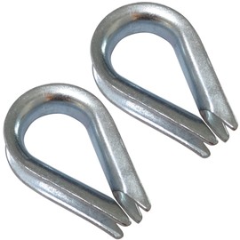 AERZETIX - C43508-2 x thimbles - for steel cable diameter 10 mm - made of galvanised steel.