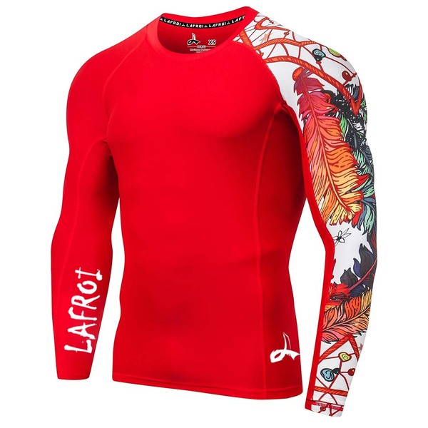LAFROI Men's Long-Sleeved UPF 50+ Compression Shirt, Rash Guard, CLYYB