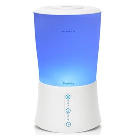 BlueHills Large 2000 ML XL Essential Oil Diffuser Premium Aromatherapy Humidifier for Big Room Home Long Run Extra Large Capacity for Huge Area 2 Liter 2L Color Changing Lights Cool High Mist White-S1