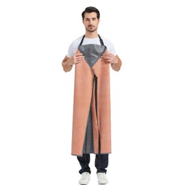 Nanxson Men's Waterproof Apron Thick Rubber Apron Adjustable Work Apron Butcher Apron, red