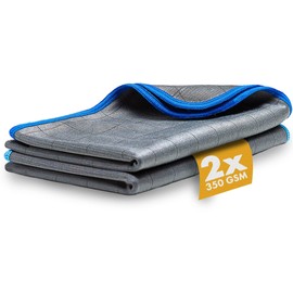 LICARGO® 2X Carbontücher - Microfaser Glastücher für kristallklare Autoscheiben ohne Streifen & Schlieren - Scheibentuch mit 350 GSM - Carbon Tücher Auto, Microfasertuch Glas - 50x40 cm