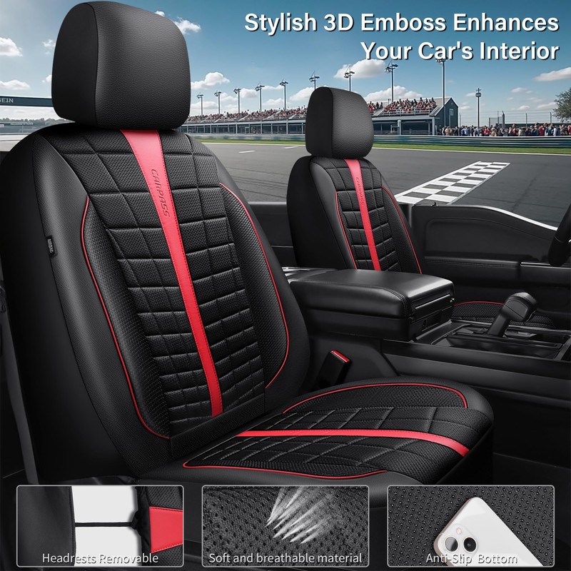 CAR PASS 3D Air Mesh Seat Covers for Car, Leather