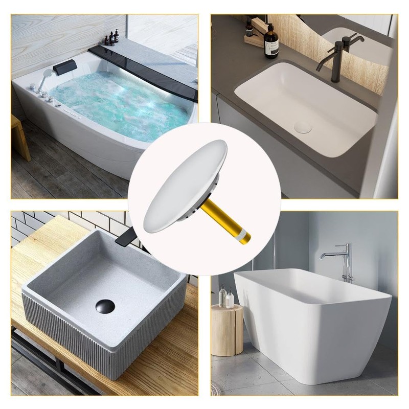 TopHomer 70mm Universal Basin Sink Stopper, Bathtub Drain Chock Plug,