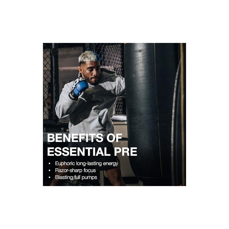 Raw cbum essential pre workout pre entrenamiento 30 servicios sabor