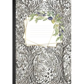 Olive Theme Notebook: Coloring Botanical Cover Journal with 100 Lined Pages 7x10-inch for Him, Her, Them