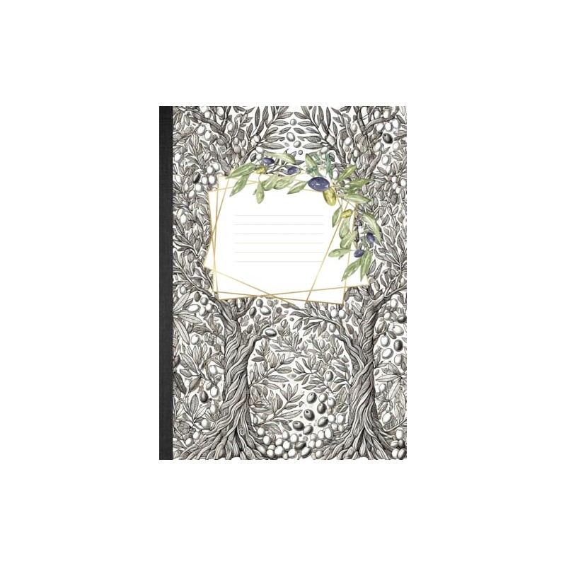 Olive Theme Notebook: Coloring Botanical Cover Journal with 100 Lined