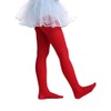 EVERSWE Girls Semi Opaque Footed Tights, Microfiber Tights (2-4, Red)