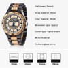 Dentily Men's Wood Watch Engraved Tree of Life Pattern Quartz