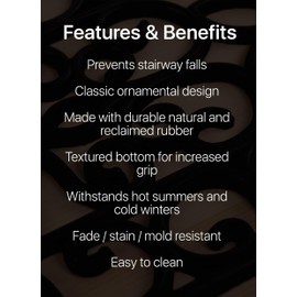 Rubber Stair Treads Non-Slip Outdoor 35”x10” (5-Pack) – Anti-Slip Step Mat