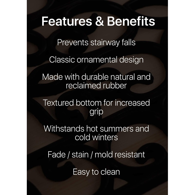 Rubber Stair Treads Non-Slip Outdoor 35”x10” (5-Pack) – Anti-Slip Step