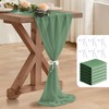 BEELIFY 10 Pack 10 Ft Chiffon Table Runner Sage Green