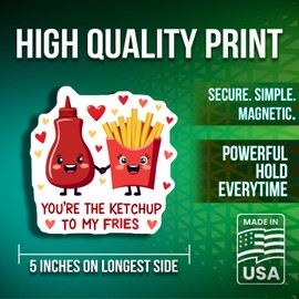 Funny Food Couple Magnets - You're The Ketchup to My Fries - Cute Cute Kitchen Decor - Set of 2 Magnets - Made in USA - PLDFMAG4738