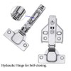 Luokim 2pcs 110 Degree Frameless Cabinet Door Concealed Hinges,Full Overlay,Nickel