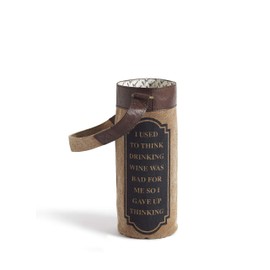 Mona B. Upcyled-Recycled Vintage Inspired Humor Laugh Out Loud Bar Accessories (Wine Bag- Quit Thinking)