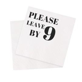 VOWFOO - Servilletas divertidas de cóctel, 50 unidades, por favor, deje por 9 servilletas desechables de papel para decoración de mesa de cumpleaños, despedida de soltero, 5 x 5 de dos capas (negro)