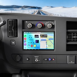 4G+64G Car Stereo Upgrade for Chevy Express 2500 3500 4500 2008-2024 with Wireless CarPlay Android Auto, 8" Touchscreen Android 14 Double Din Car Radio with Bluetooth GPS WiFi FM RDS SWC Backup Camera