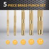5-Piece Brass Punch Set, Removing Repair Tool, 1/4", 3/8", 1/2",