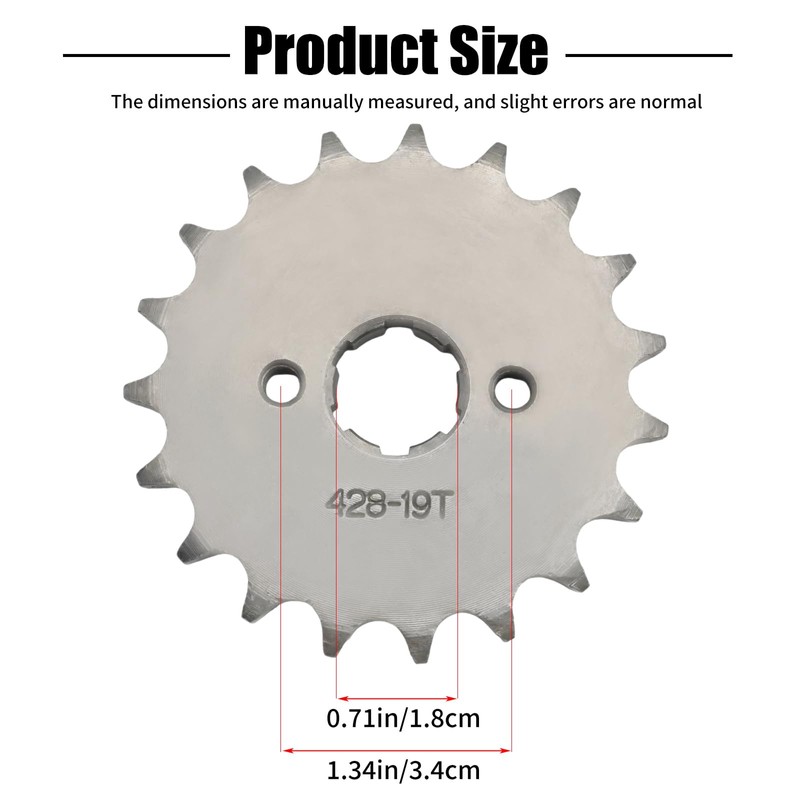 UOIENRT 428-19T 20mm Front Engine Sprocket, Fit for Many Chinese