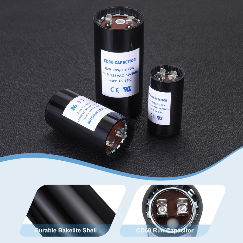 sourcing map CD60 Capacitor 88-108 UF/Mfd, 330 VAC CD60 Run