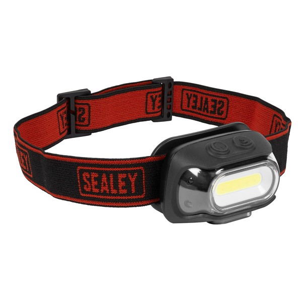 Sealey Rechargeable Head Torch with Auto-Sensor, 8W COB LED, 500lm
