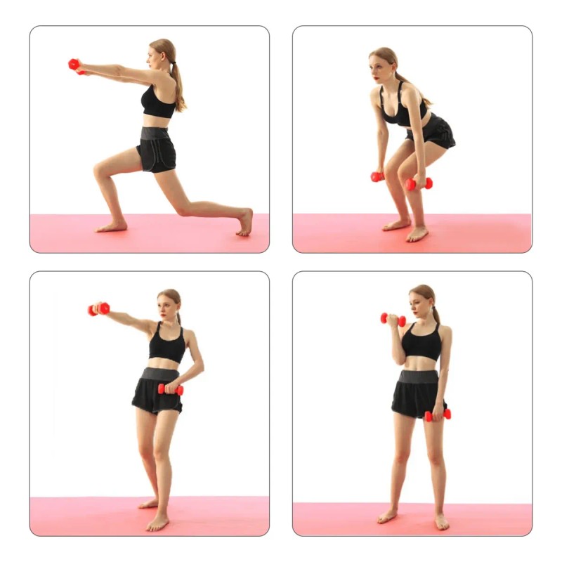 Par Mancuernas Ejercicio 2 Kg Neopreno Entrenamient Rojo