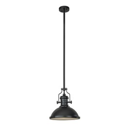 ALOADECOR 1 Light W13 in Modern Industrial Single Dome Pendant Light INMatte Black for Kitchen Island Vintage Rustic Chandelier Adjustable Hanging Light Fixture for Dining Room