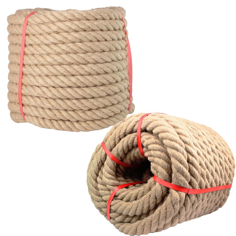 Manila Rope 1 Inch x 100 Feet, Twisted Thick Rope