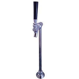 Upright Slim Chrome Beverage Tower, Kegerator, Countertop, All SS304 Contact - Single Faucet
