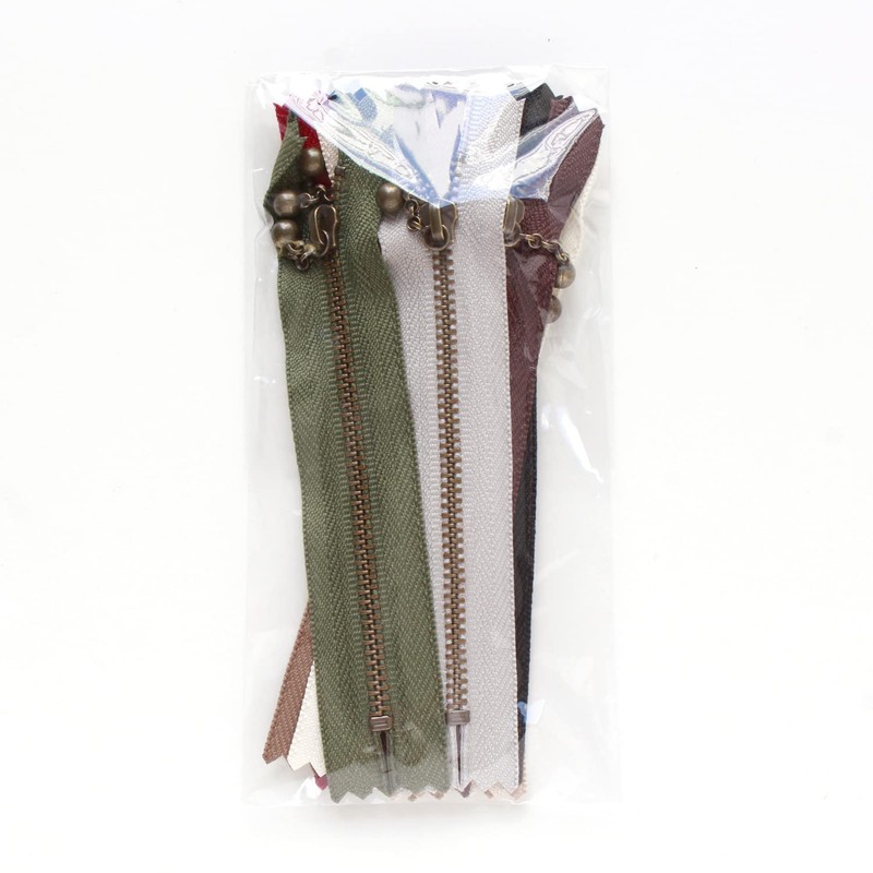 Y.K.K YKK Zipper with Beads, 3.9 inches (10 cm), Antique