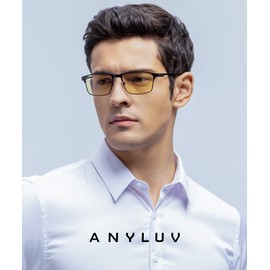 ANYLUV Blue Light Glasses for Men/Women, Lightweight Blue Light Blocking Glasses, Anti-Eye Strain Computer Glasses for Gaming
