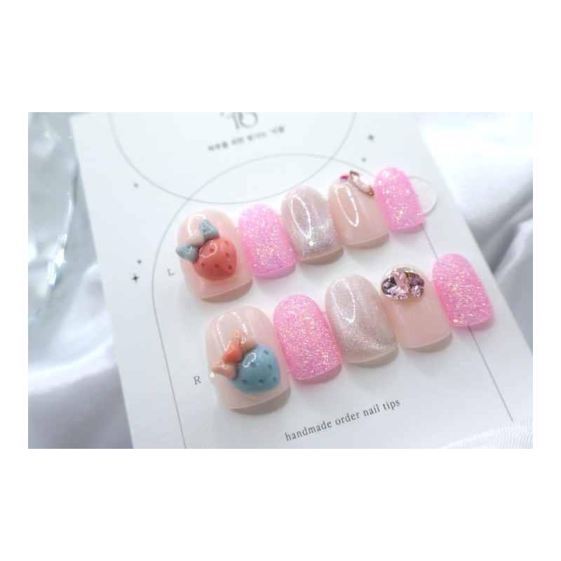 Handmade nail tips - Lovely - Basic - Round /