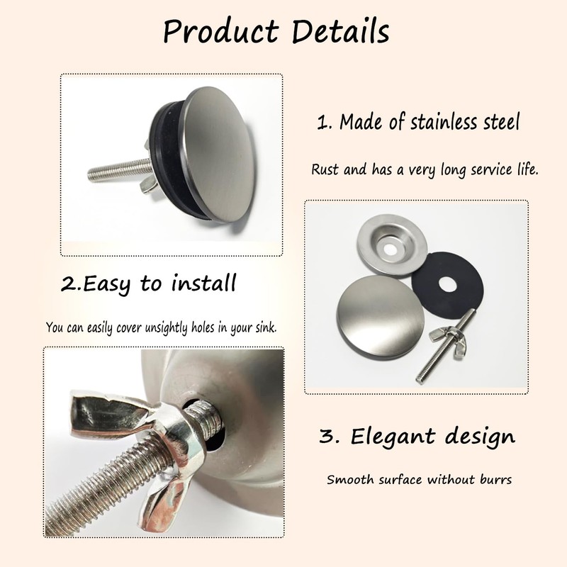2 Inch Kitchen Sink Hole Cover,Faucet Hole Cover Stainless Steel