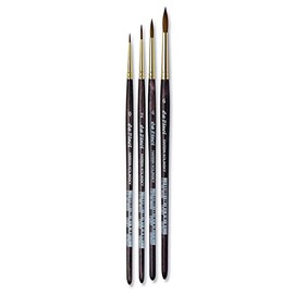 da Vinci Watercolor Brush Set 5547A2 - Harbin Kolinsky Series 1526y Rounds 4 Brush Set with Sizes 0, 2, 4, 6
