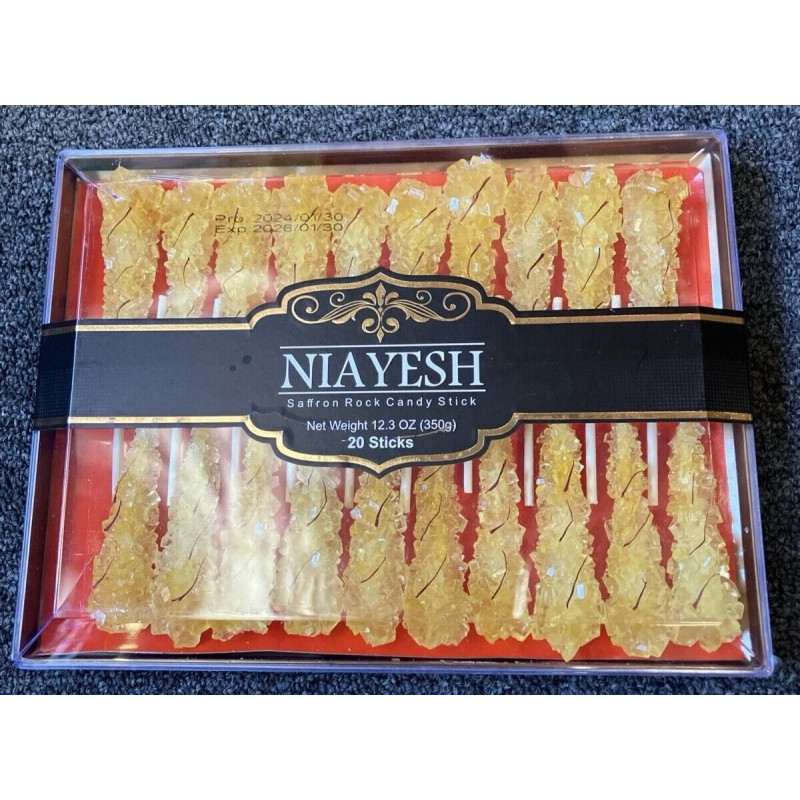 Sticks Saffron Rock Candy 20 Sticks (Nabat) Niayesh Brand 350