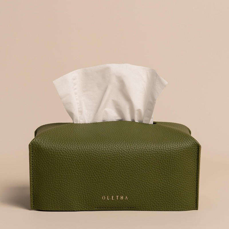 OLETHA Aesthetic Rectangle Tissue Box Cover, Medium Flat Box Tissues