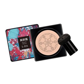 Eigell Mushroom Head Air Cushion Concealer with Makeup Sponge,Even Skin Tone, Brighten BB Cream Face Makeup Foundation, White