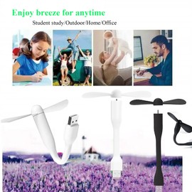 Soseelnee Mini USB Fan, Portable Pocket Fan USB-A Powered Little Cooler, Quiet Operation, for Home Office Car Outdoor Travel- 4 Pack (2 Black+ 2 White)