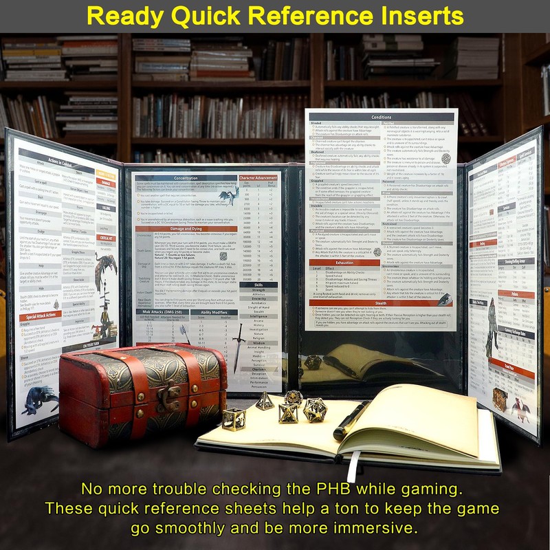 Haxtec DND DM Screen, Master Screen Compatible with Dungeons and