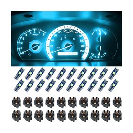 KHGUZ 20PCS Car Dashboard T5 LED Lights, Super Bright Auto Instrument Panel 3030-3SMD Bulb Replacement, Vehicle Gauge Cluster Indicator Accessories, Universal for RV, SUV, Truck (Ice Blue)