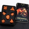 ORIFANTOU Metal DND Dice Set with Box, Golden Red Tree
