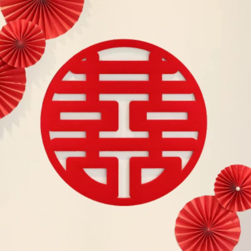 LRGKMCWTOB 2PCS Chinese Wedding Decoration Double Happiness Decorations Chinese Wedding
