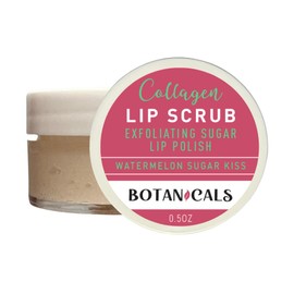 Botanicals Lip Exfoliator Scrub and Moisturizer – Watermelon Sugar Kiss Fruit Flavor, Sugar Lip Scrub for Dark Lips, Dryness, and Overnight Hydration – For Men & Women, Made in the USA