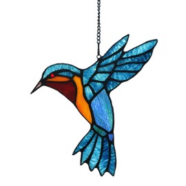 Alivagar Stained Glass Bird Window Hangings SunCatcher, 9" x 7 1/2"