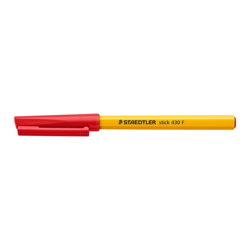 STAEDTLER Stick 430 F-2 Ballpoint Pen Fine Tip - Red