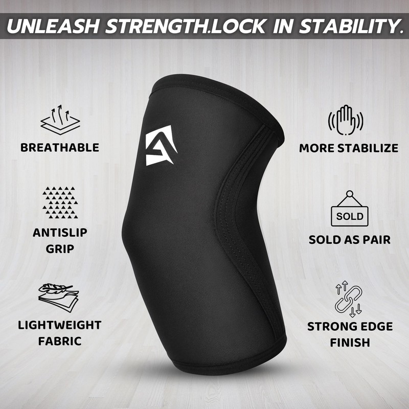 AQF Elbow Sleeves for Powerlifting 5mm 7mm for Gym Cross