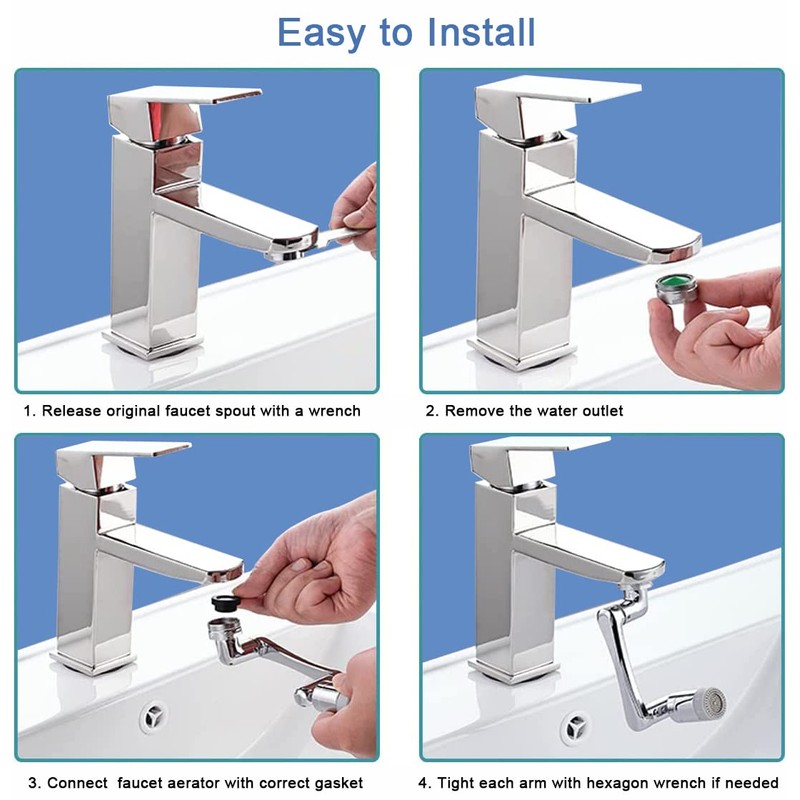 Tap Attachment Swivel Extension Two Water Release Mod Flow Regulator