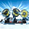 Glatiaofy 12V Car Cooling Three-Head Fan, 360° Rotation, 2-Speed Adjustable,
